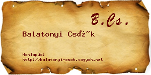 Balatonyi Csák névjegykártya